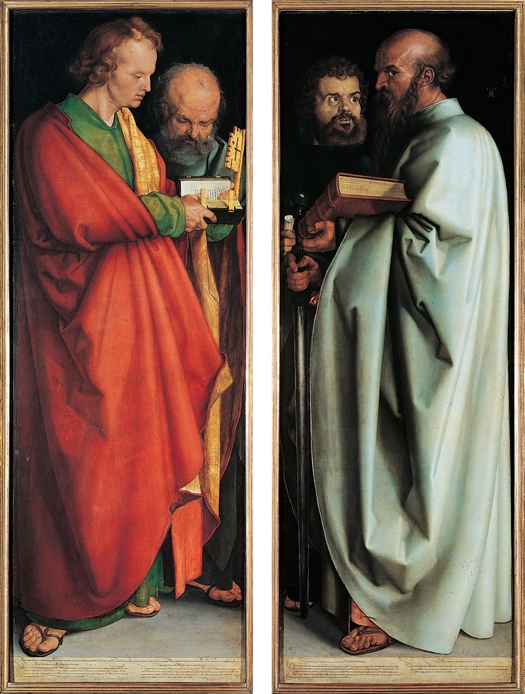 Durer's Four Apostles represent the four elements