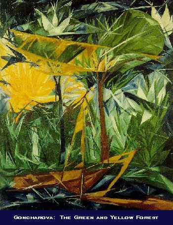 Goncharova:  Green and Yellow Forrest