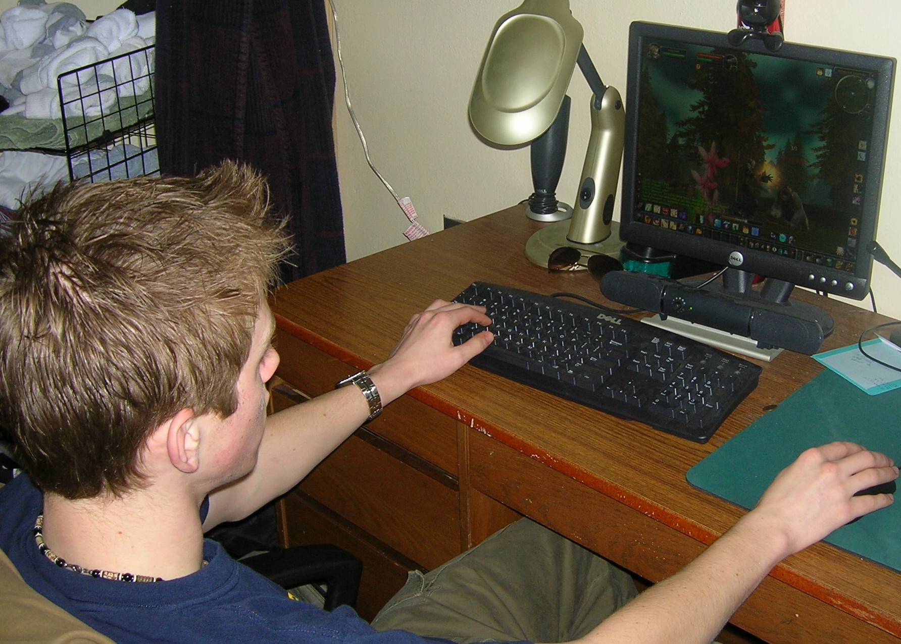 Brian_Smith_playing in his dorm