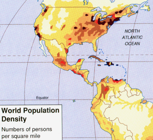 Density of the Caribbean
