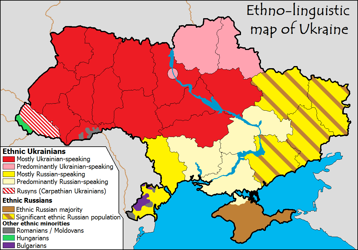 An ethnolingusitic map of Ukraine