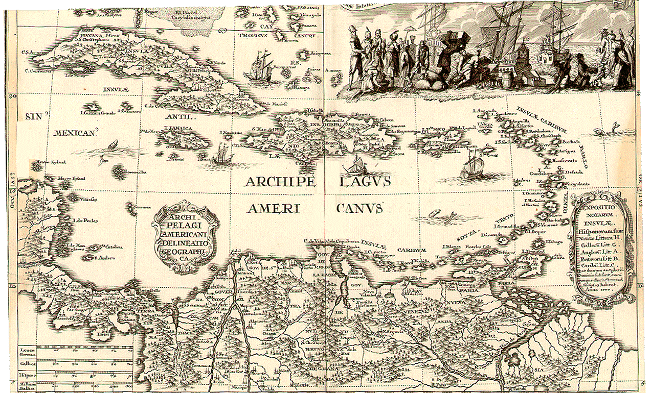 map of teh Caribbean