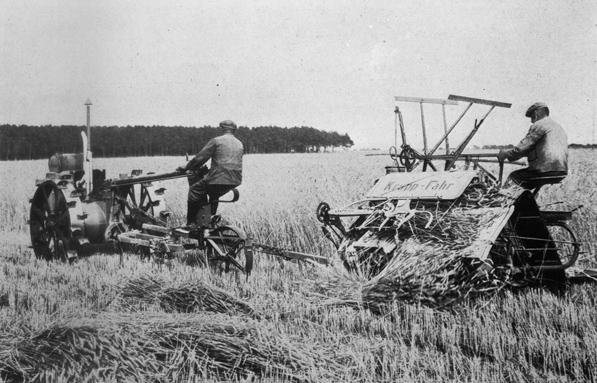 Mechanization of farming saved labor and boosted the yield per acre.