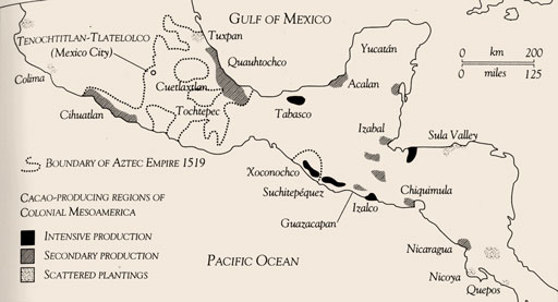map of Columbus' voyages