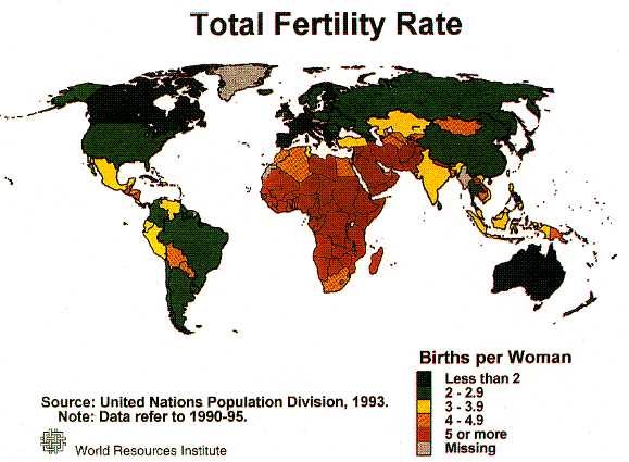 Total fertility rate map