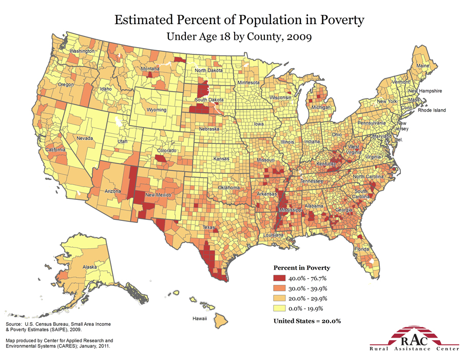 Poverty by U.S. county 