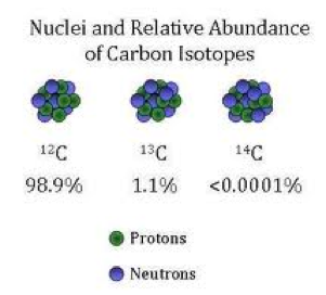 Three carbon varities called isotopes